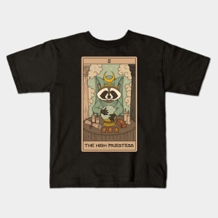 The High Priestess - Raccoons Tarot Kids T-Shirt